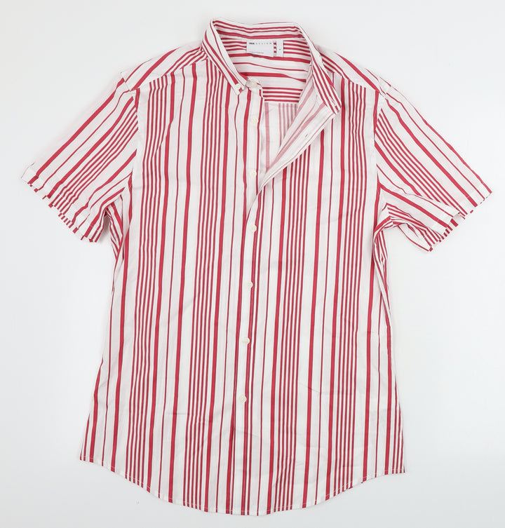 ASOS  Mens White Striped   Button-Up Size S