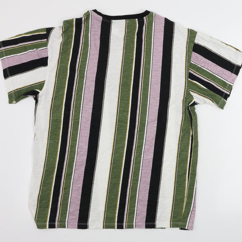 New Look  Mens Black Striped   T-Shirt Size S