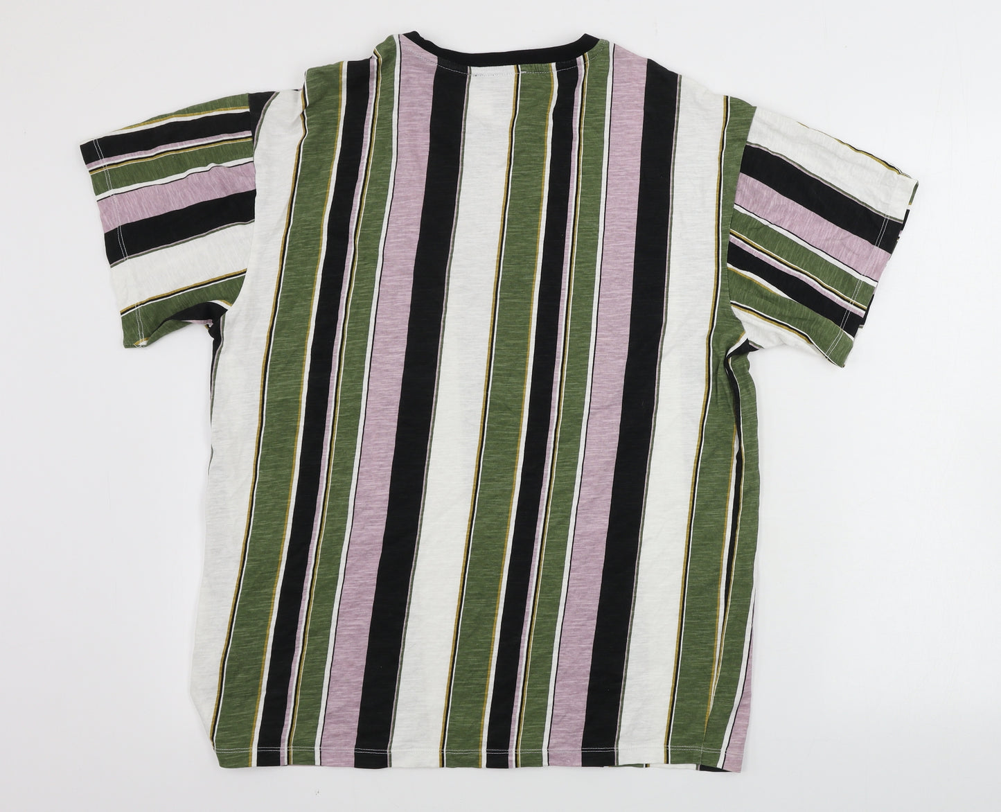 New Look  Mens Black Striped   T-Shirt Size S