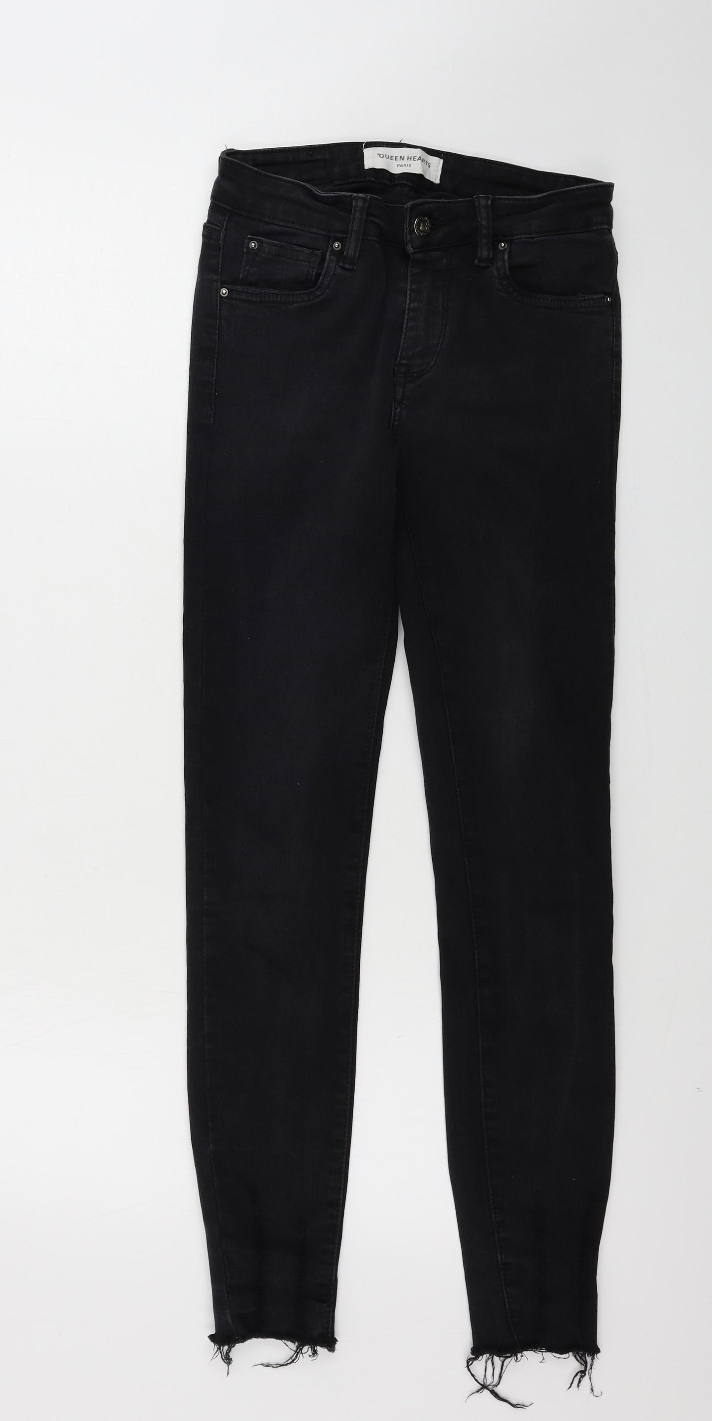 Queen Hearts  Womens Black   Skinny Jeans Size S L26 in