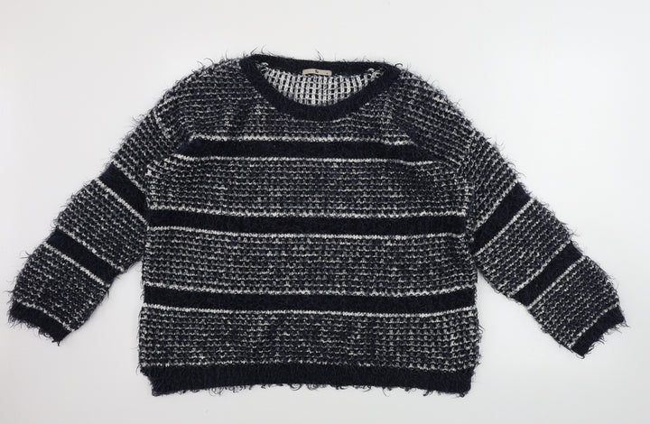 TU Womens Blue Striped Pullover Jumper Size 16