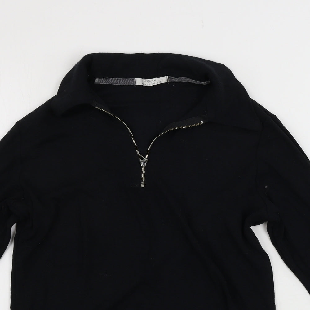 Marks and Spencer  Womens Black   Henley Jumper Size 14