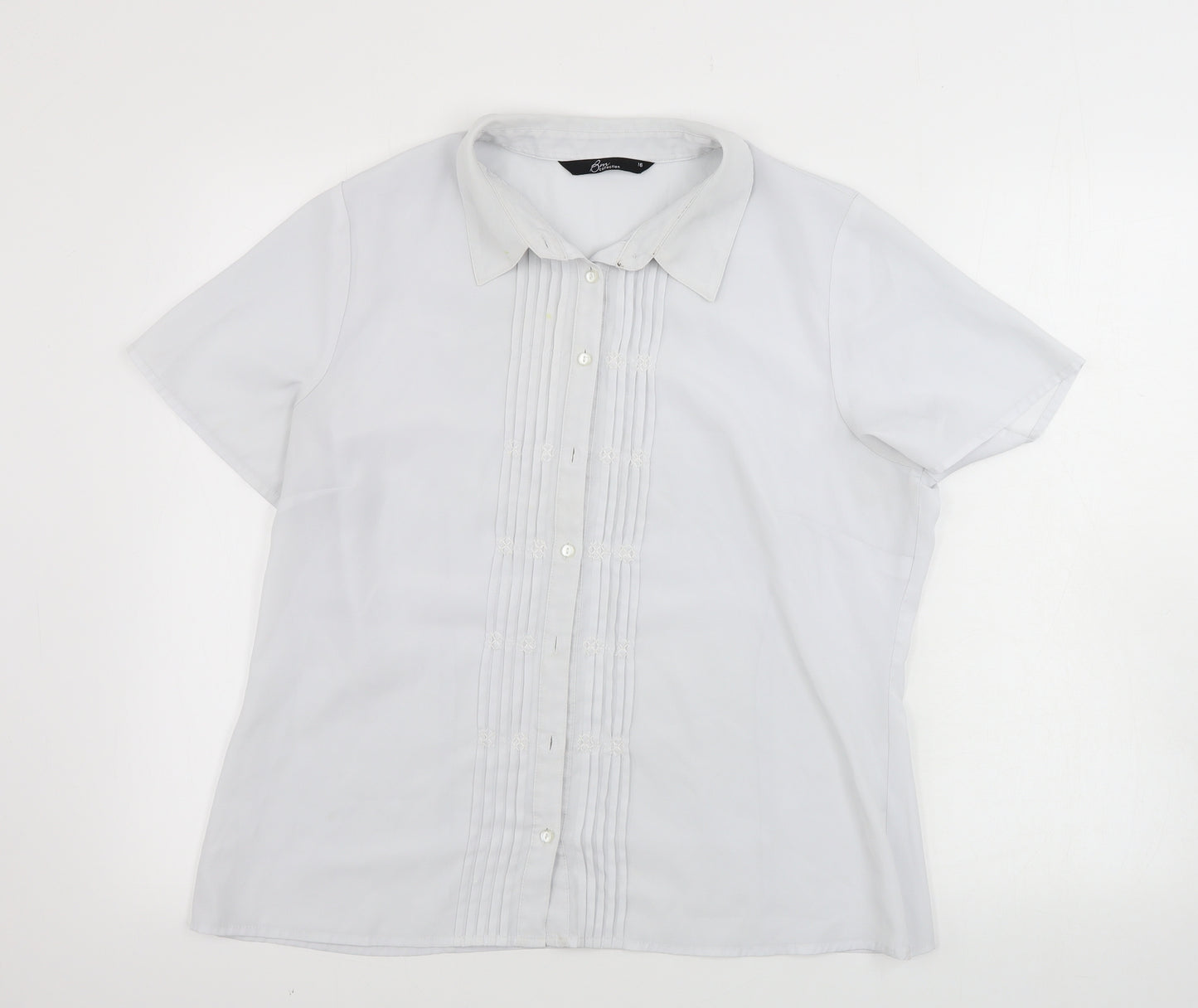 bm collection        Womens Grey   Basic Button-Up Size 16