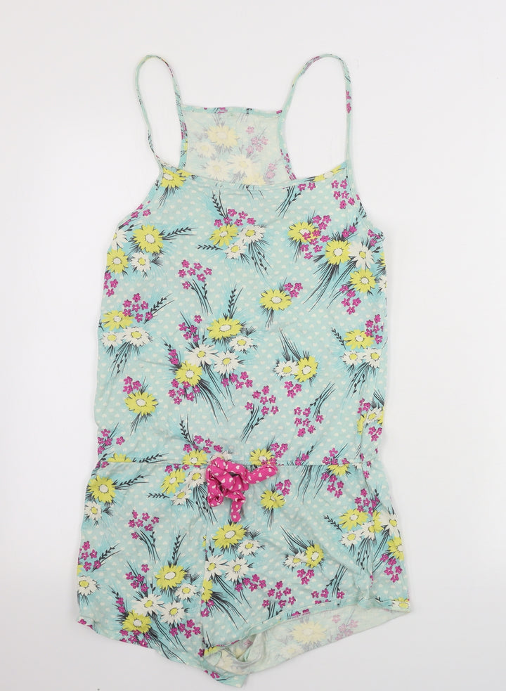 George Girls Green Floral Jumpsuit One-Piece Size 10 Years