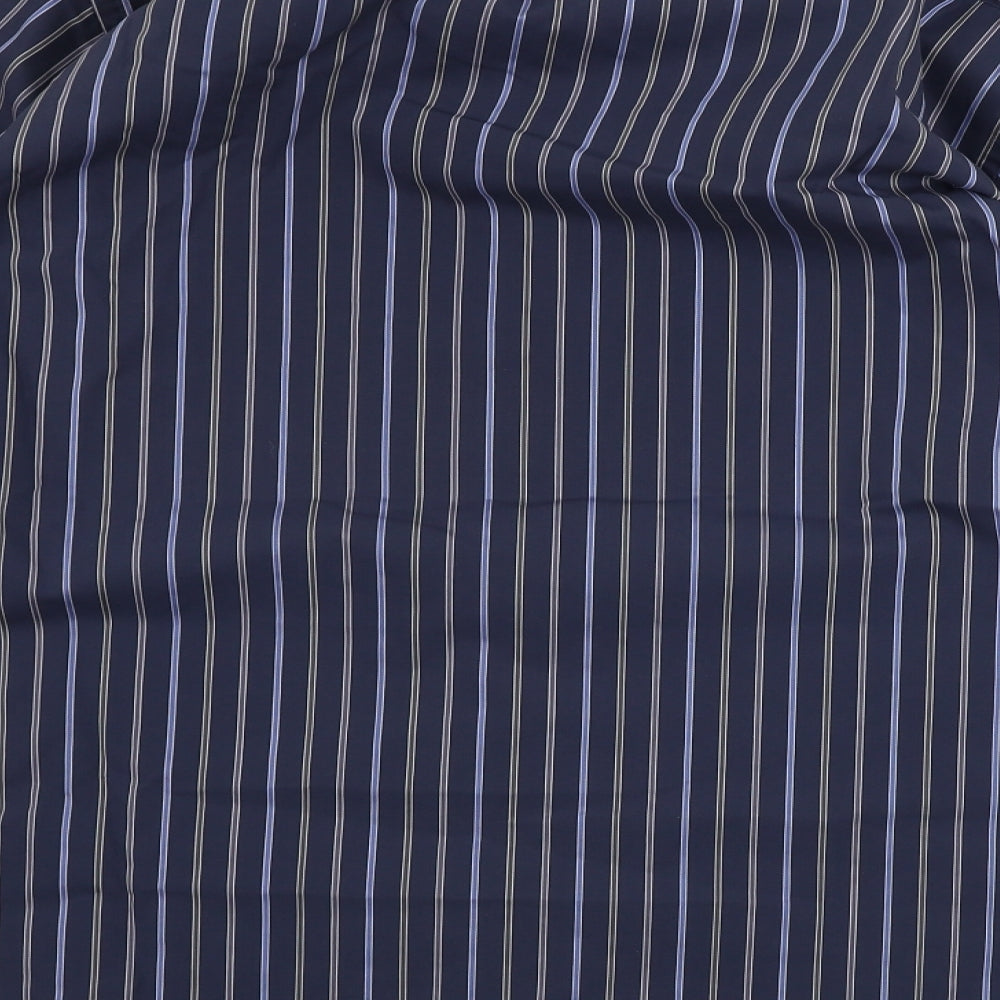 Marks and Spencer  Mens Blue Striped   Dress Shirt Size 14