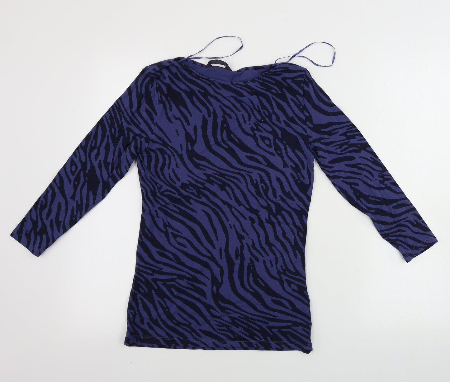 Marks and Spencer  Womens Blue Animal Print  Basic T-Shirt Size 8