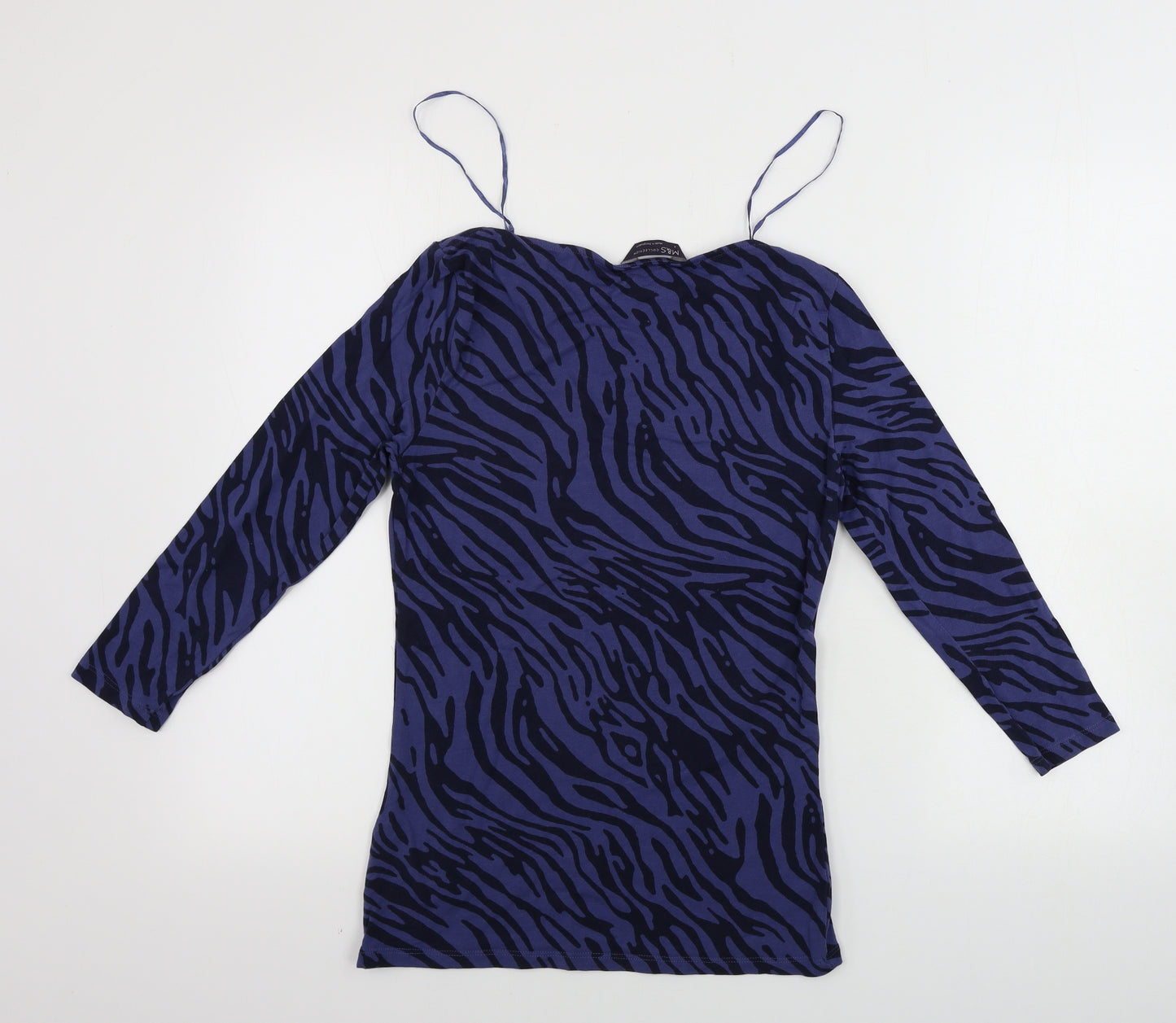 Marks and Spencer  Womens Blue Animal Print  Basic T-Shirt Size 8