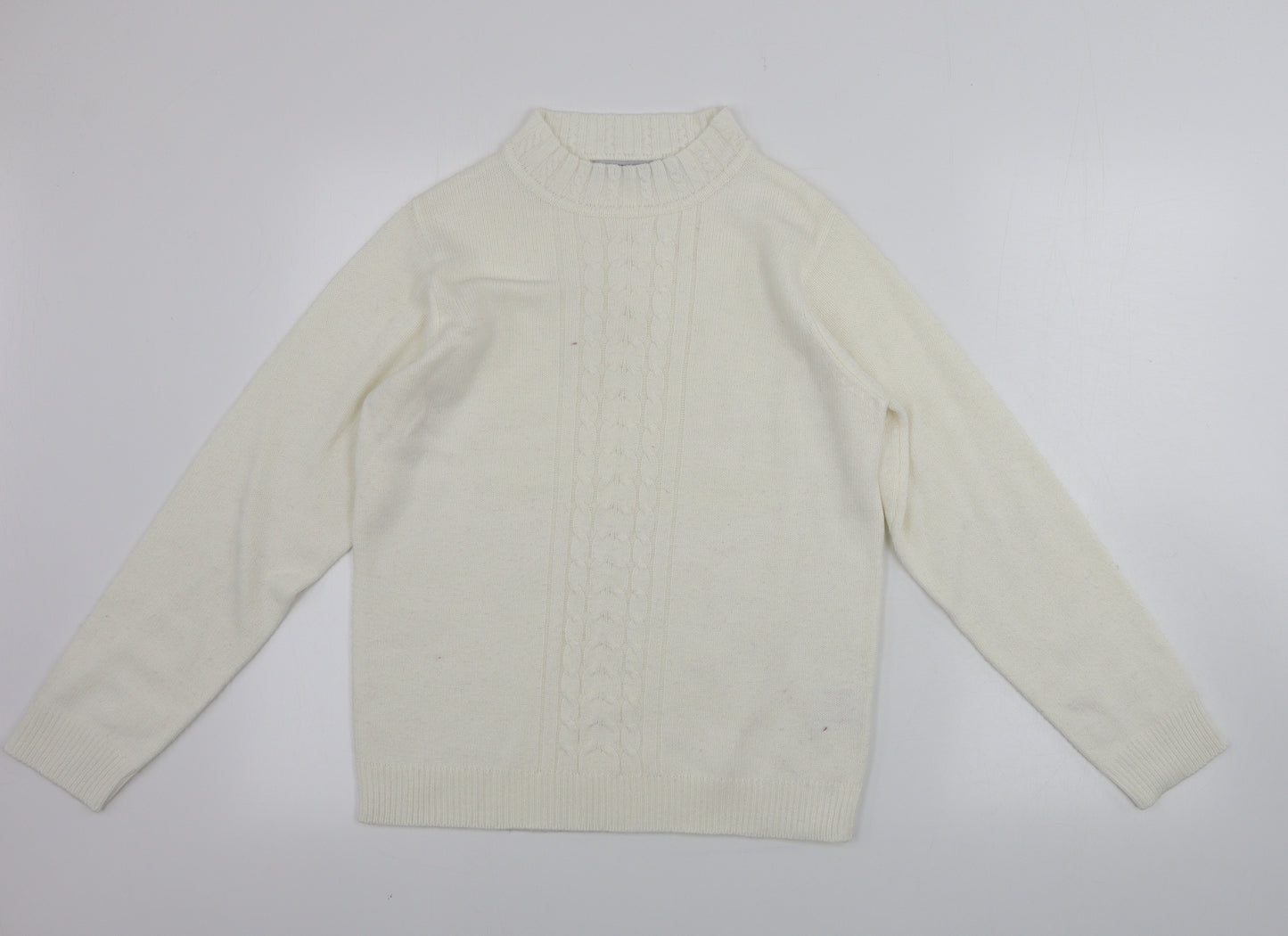 EWM Womens Beige Houndstooth  Pullover Jumper Size M