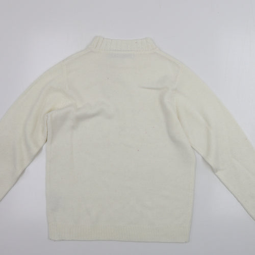 EWM Womens Beige Houndstooth  Pullover Jumper Size M