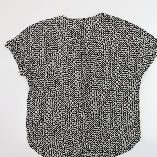 Max Studio Womens White Geometric  Basic Blouse Size L