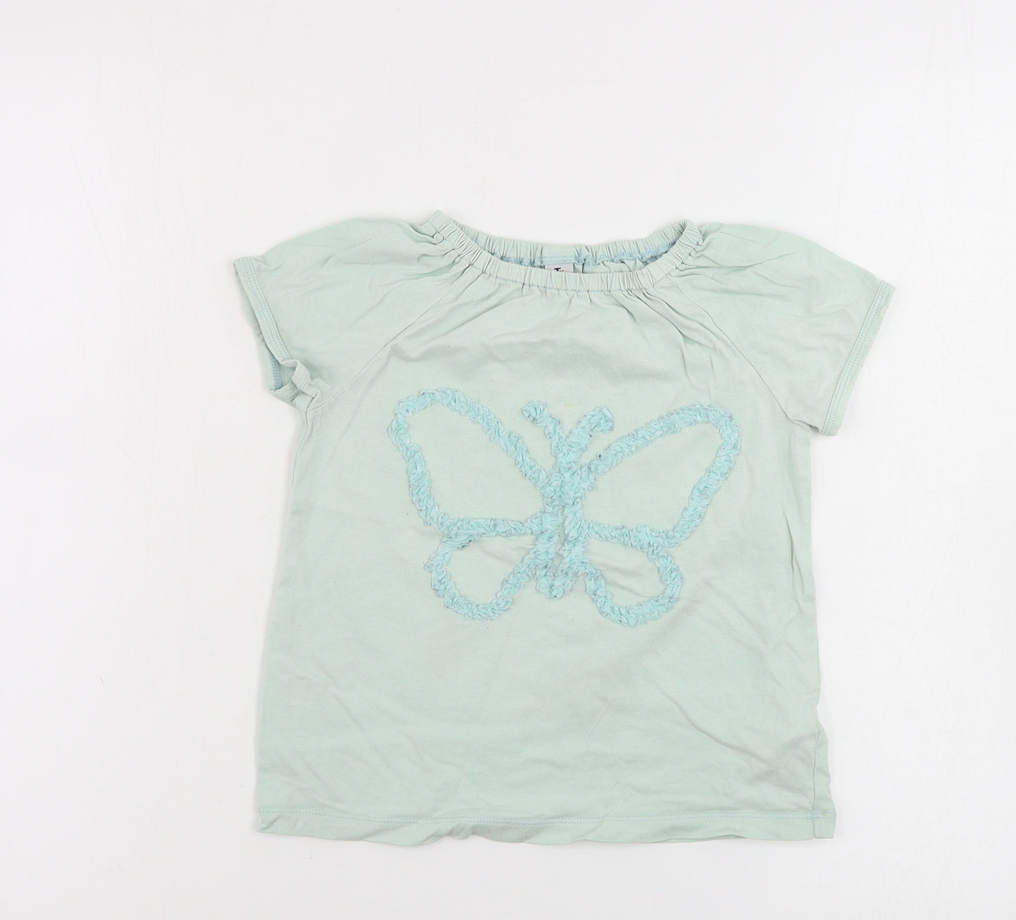 TU Girls Green   Basic T-Shirt Size 6-7 Years
