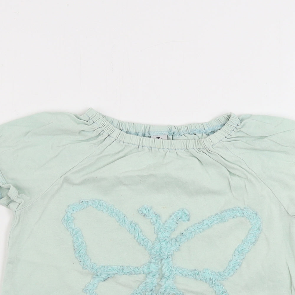 TU Girls Green   Basic T-Shirt Size 6-7 Years