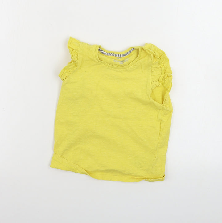 Marks and Spencer  Girls Yellow   Basic T-Shirt Size 6-7 Years