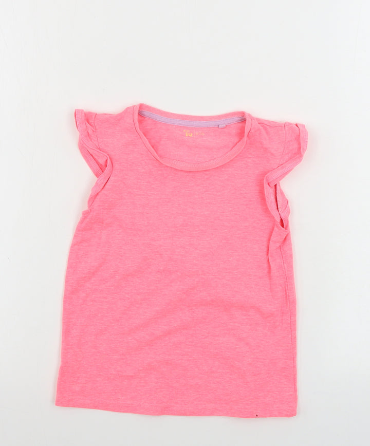 TU Girls Pink   Basic T-Shirt Size 5-6 Years