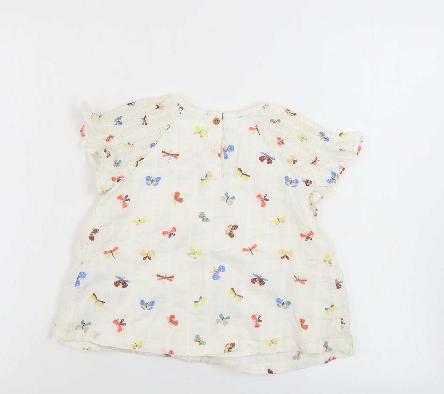 Marks and Spencer  Girls Ivory   Basic T-Shirt Size 6-7 Years