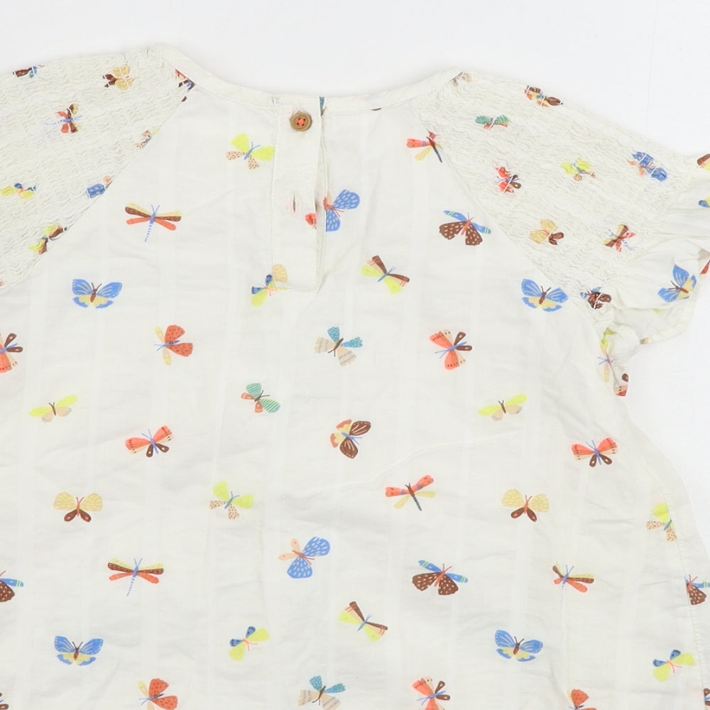 Marks and Spencer  Girls Ivory   Basic T-Shirt Size 6-7 Years