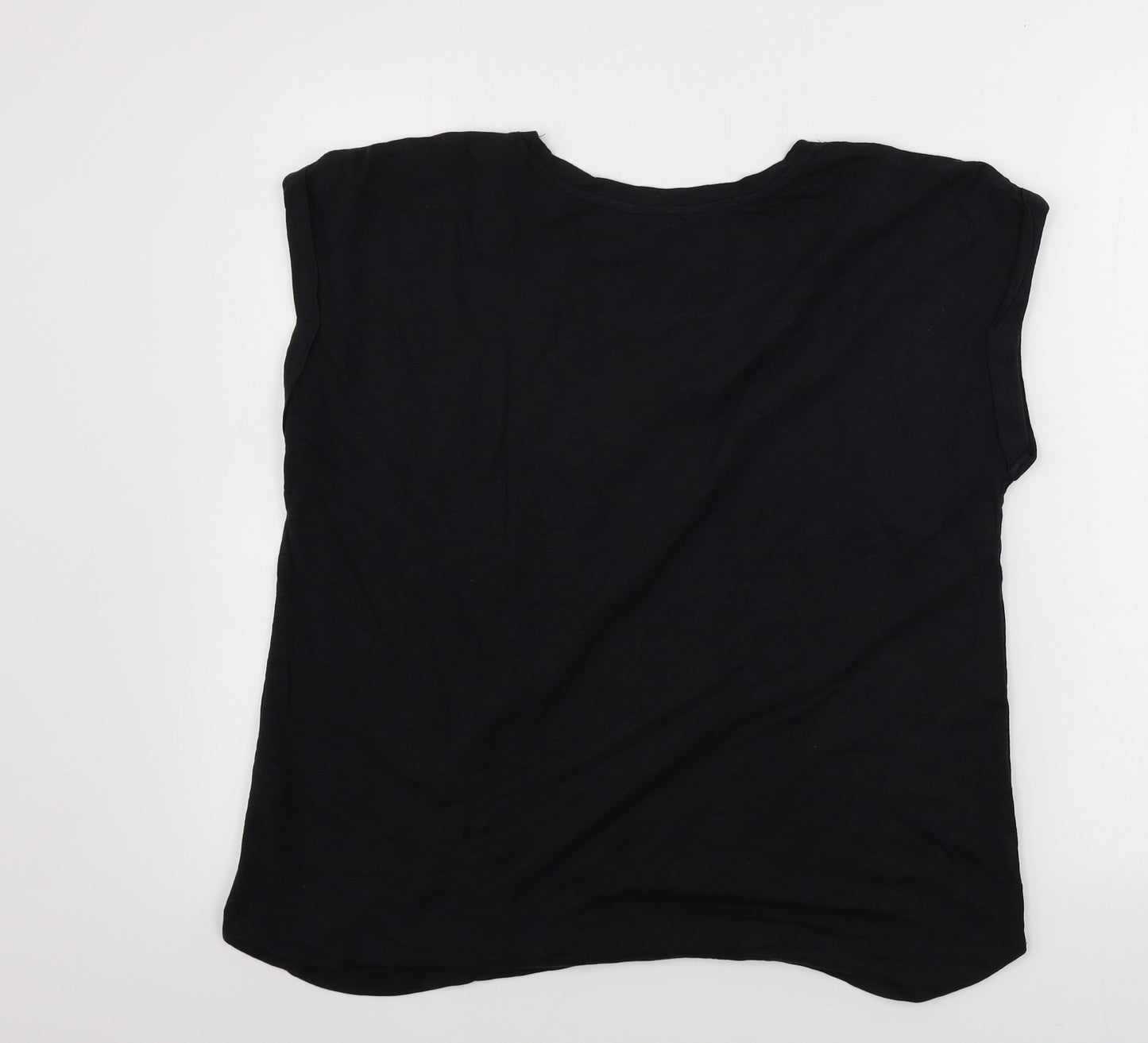 M&Co Womens Black   Basic T-Shirt Size 14