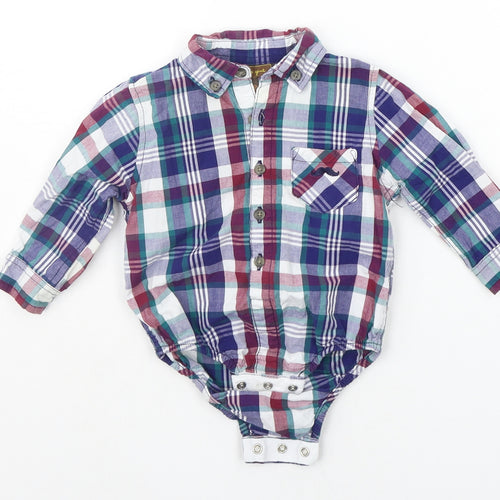 Little Gent Baby Blue Check  Babygrow One-Piece Size 6-9 Months