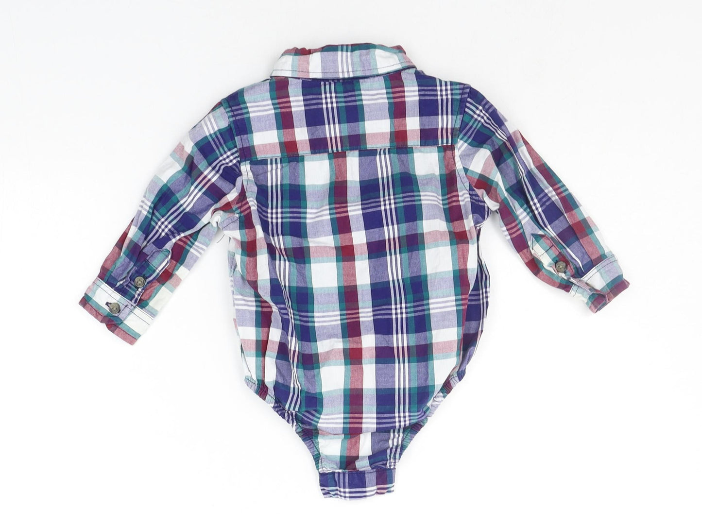 Little Gent Baby Blue Check  Babygrow One-Piece Size 6-9 Months