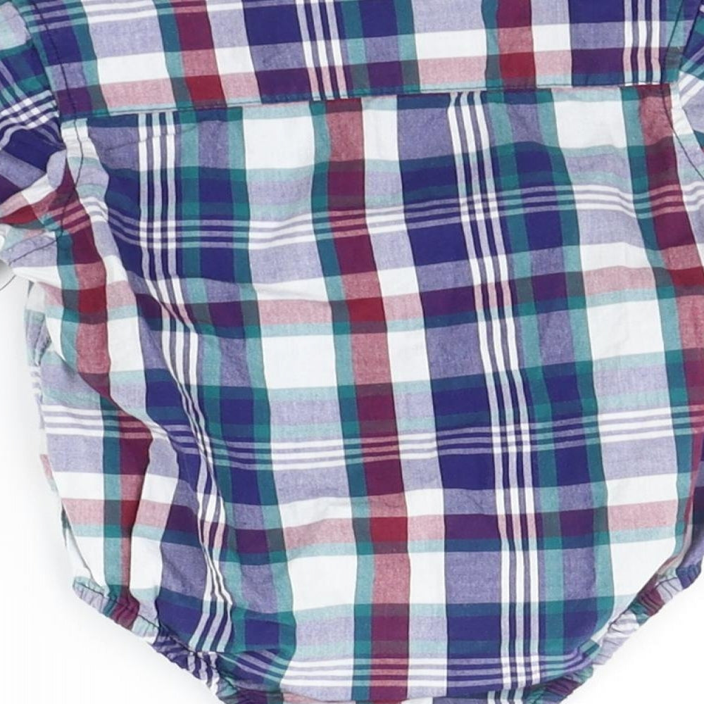 Little Gent Baby Blue Check  Babygrow One-Piece Size 6-9 Months