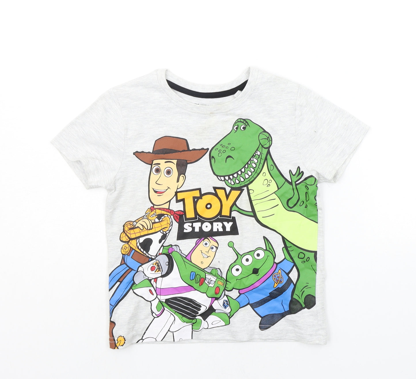 Primark Boys Grey   Basic T-Shirt Size 3-4 Years  - toystory