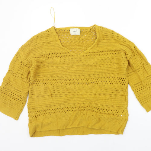 Papaya Womens Yellow   Pullover Jumper Size M