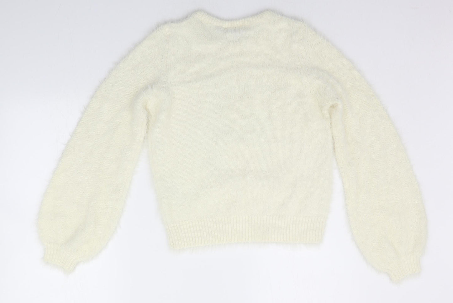 Brave Soul Womens Yellow   Pullover Jumper Size M  - SEQUINS christmas