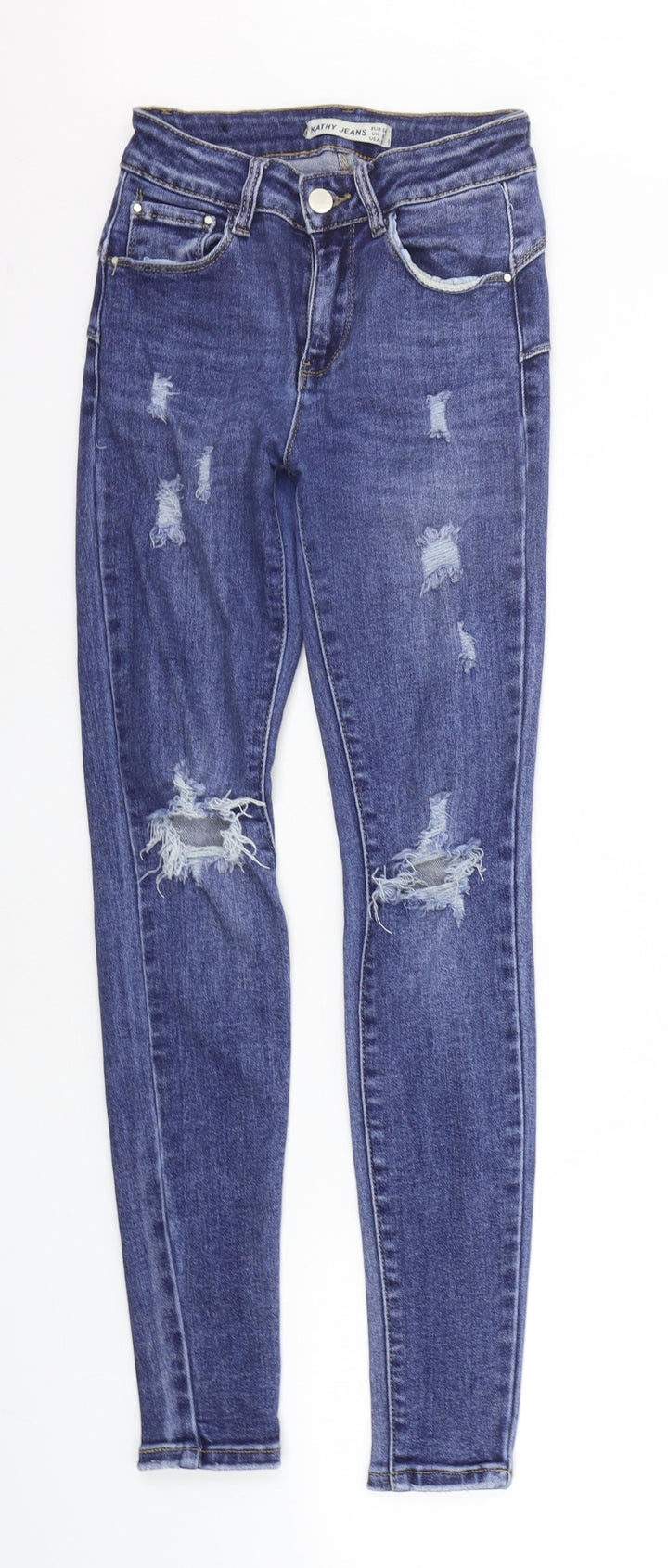 kathy jeans Womens Blue Skinny Jeans Size 6 L28 in