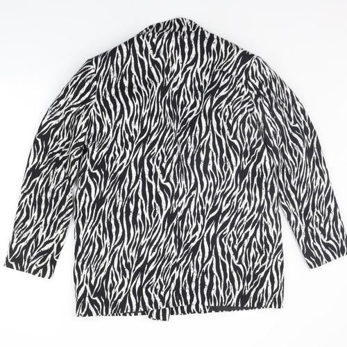 ASOS Womens White Animal Print  Jacket Blazer Size 10