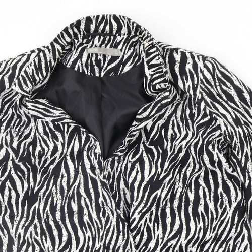 ASOS Womens White Animal Print  Jacket Blazer Size 10