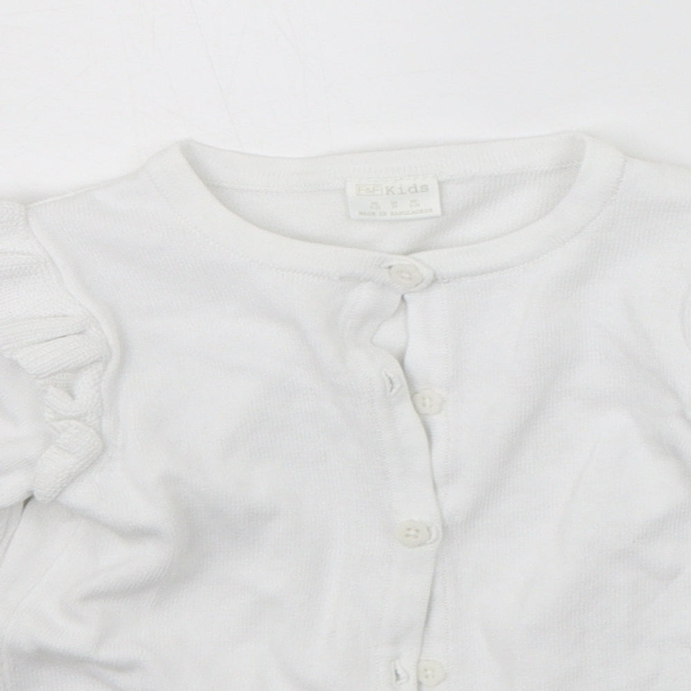 F&F Girls White   Cardigan Jumper Size 2-3 Years