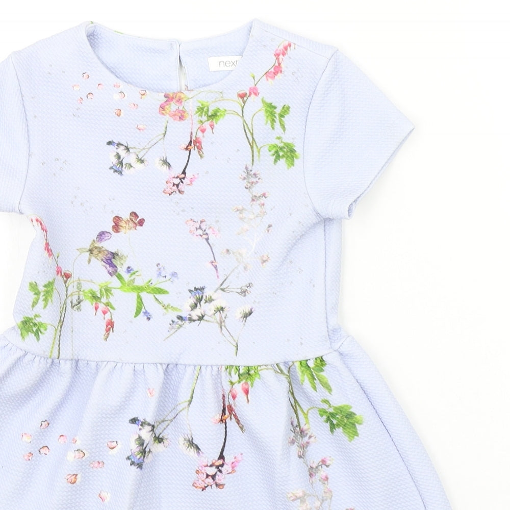 NEXT Girls Blue Floral  A-Line  Size 3 Years