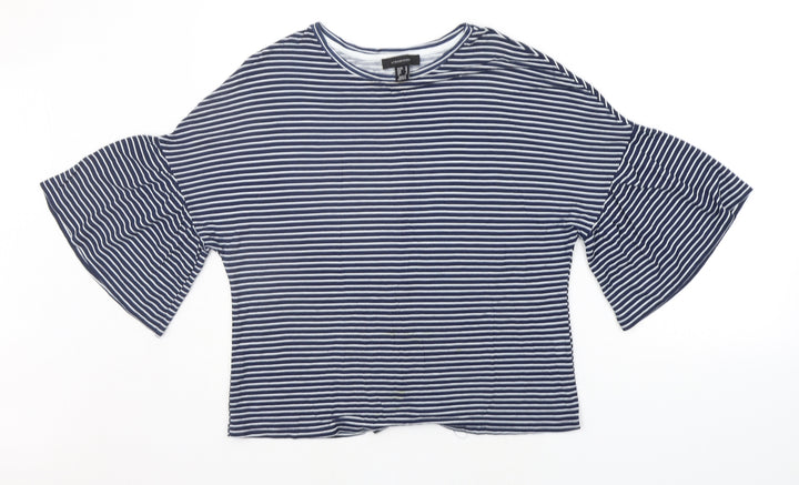 Atmosphere Womens Blue Striped  Basic T-Shirt Size 10