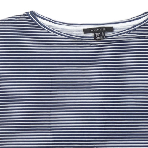 Atmosphere Womens Blue Striped  Basic T-Shirt Size 10