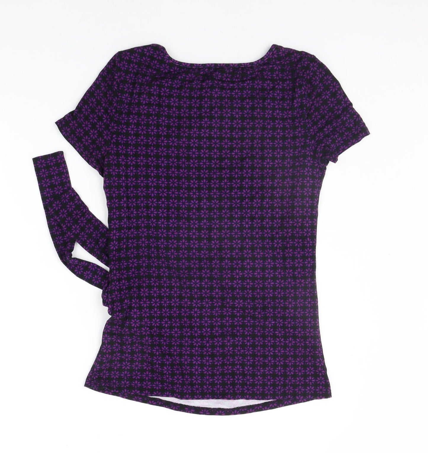 Per Una Womens Purple Geometric  Basic T-Shirt Size 12  - BELTED