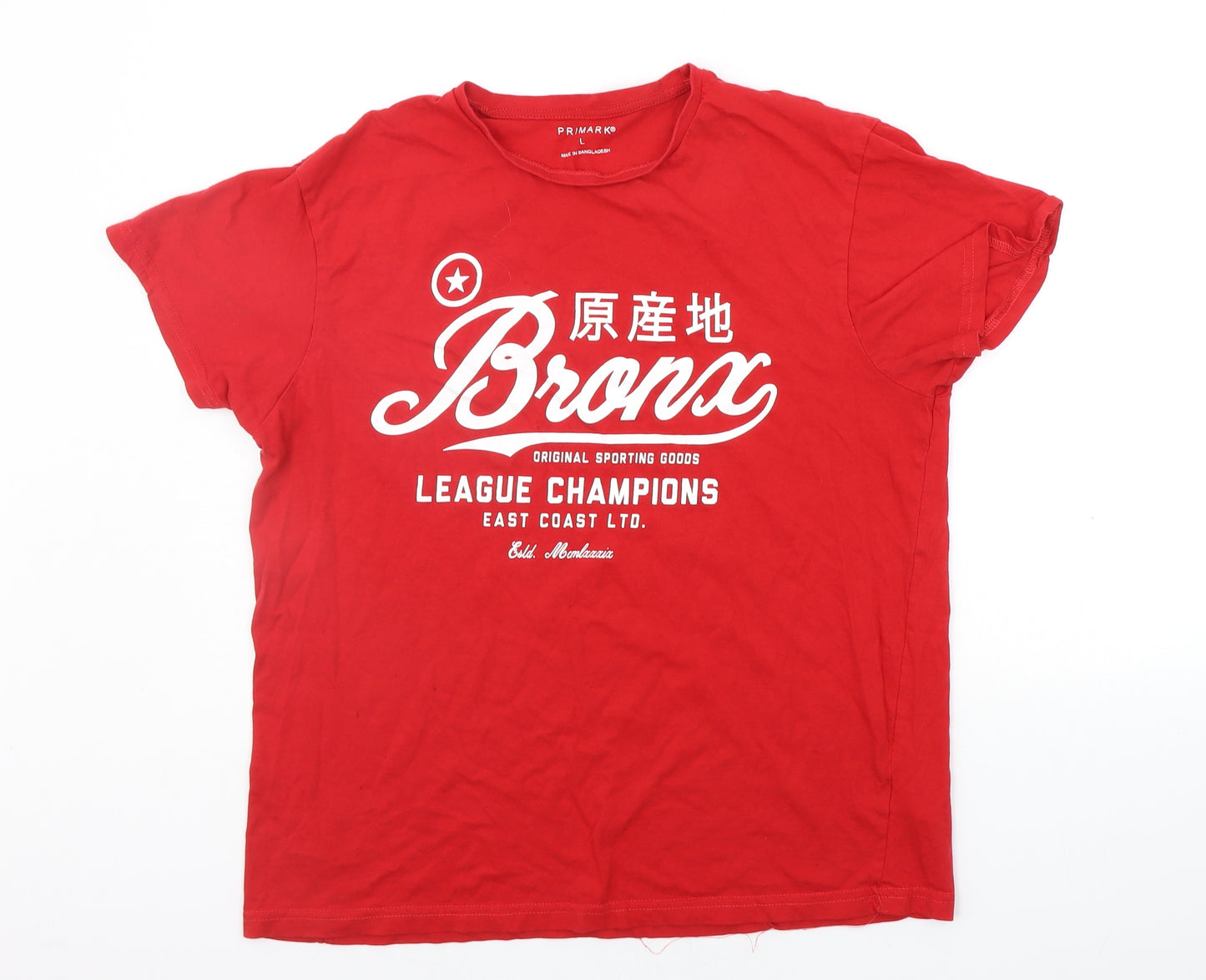 Primark Womens Red   Basic T-Shirt Size L