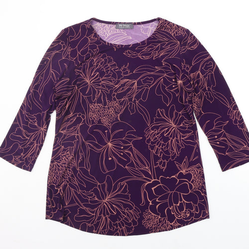 MR MAX  Womens Purple Floral  Basic Blouse Size M