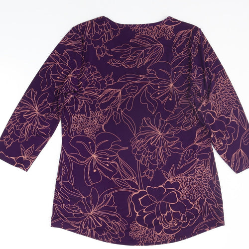 MR MAX  Womens Purple Floral  Basic Blouse Size M