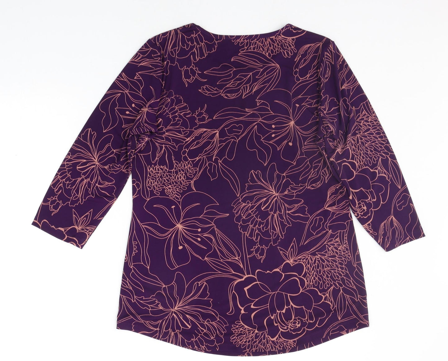 MR MAX  Womens Purple Floral  Basic Blouse Size M