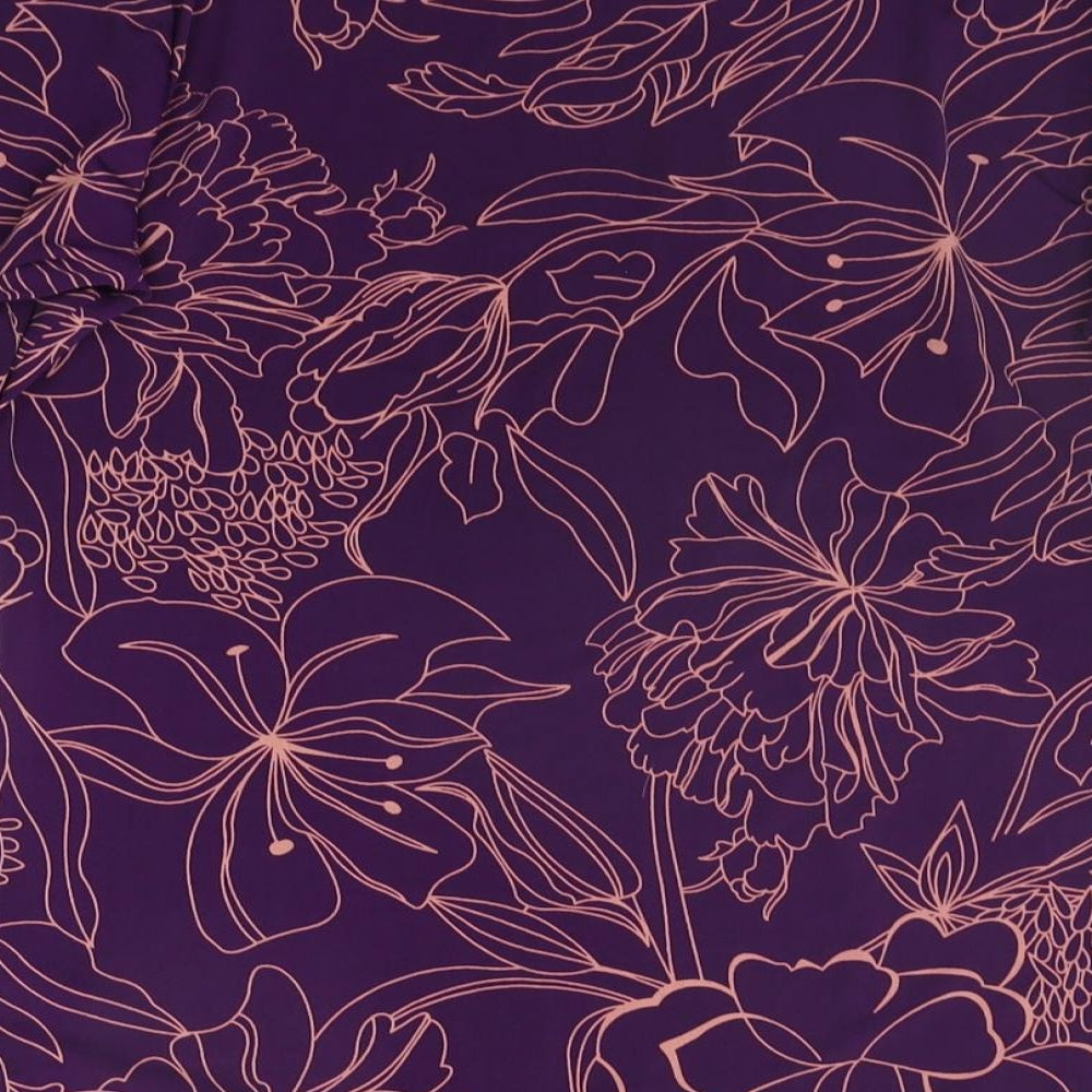 MR MAX  Womens Purple Floral  Basic Blouse Size M