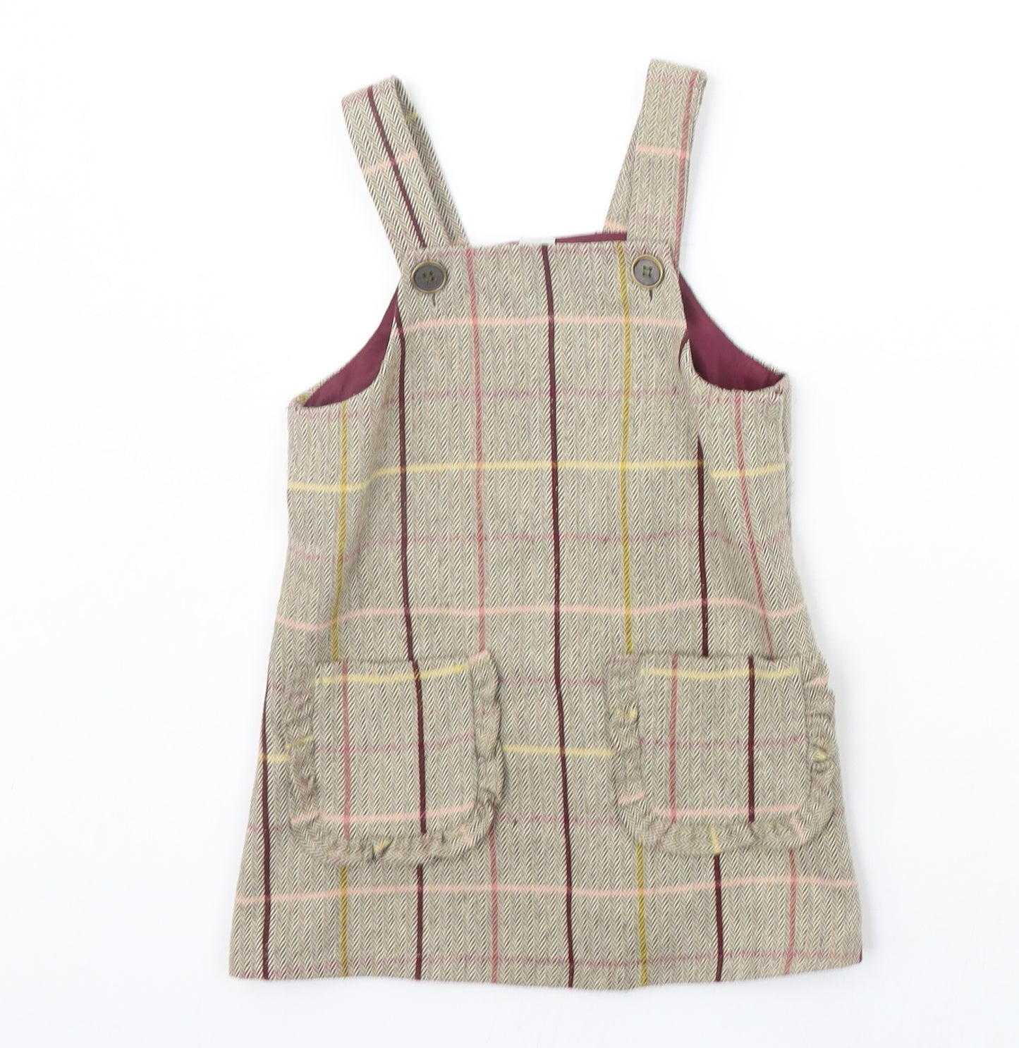TU Girls Beige Check  A-Line  Size 3 Years