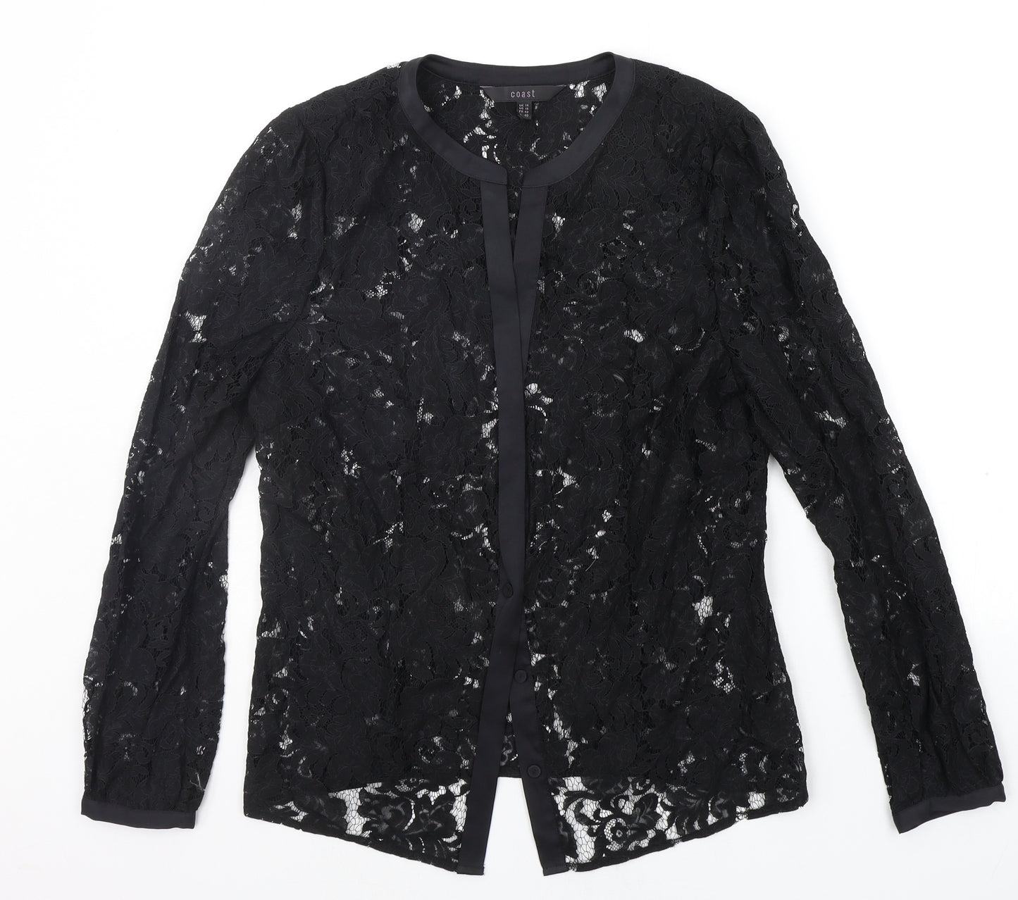 Coast Womens Black   Basic Button-Up Size 14