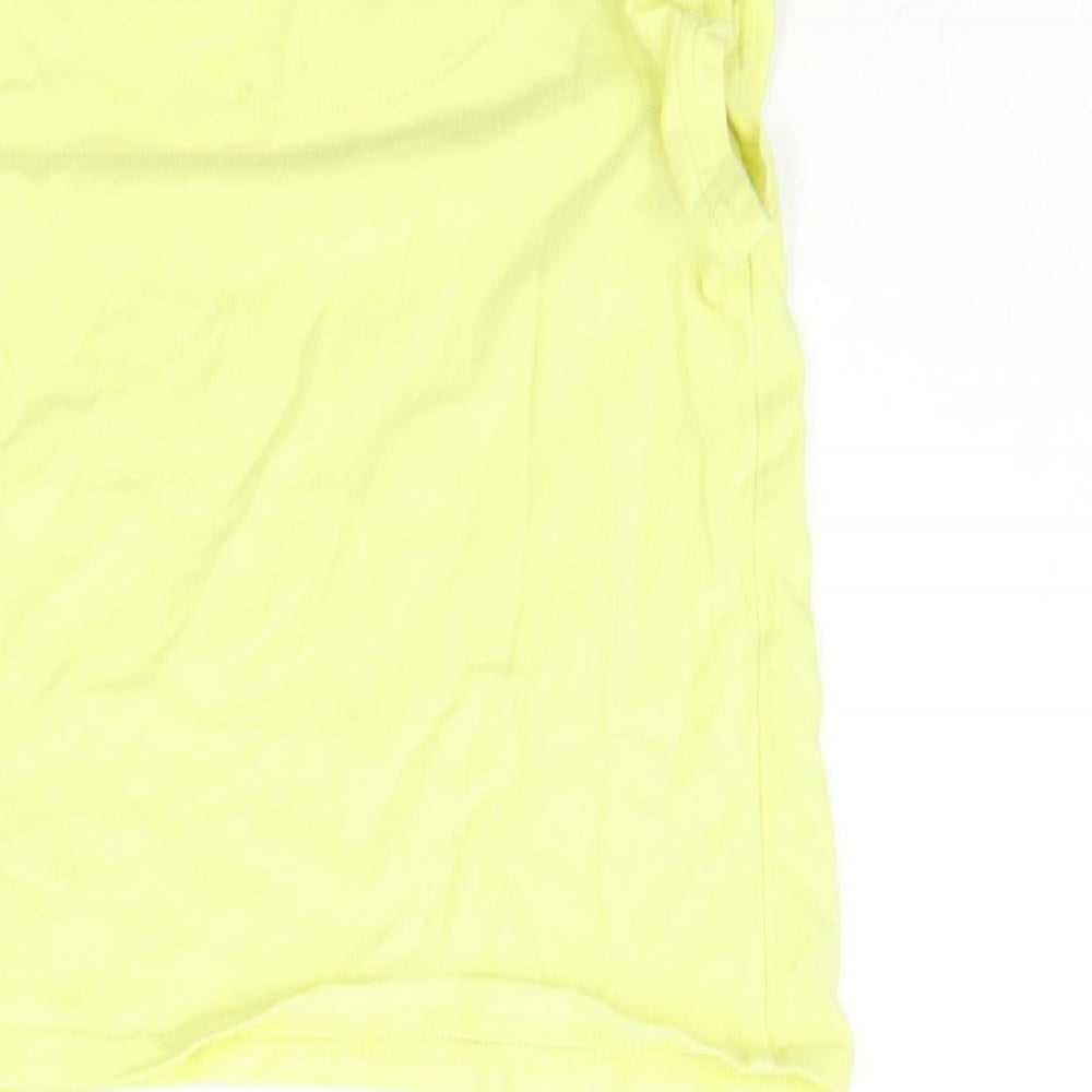 Marks and Spencer Girls Yellow Geometric  Basic T-Shirt Size 3-4 Years