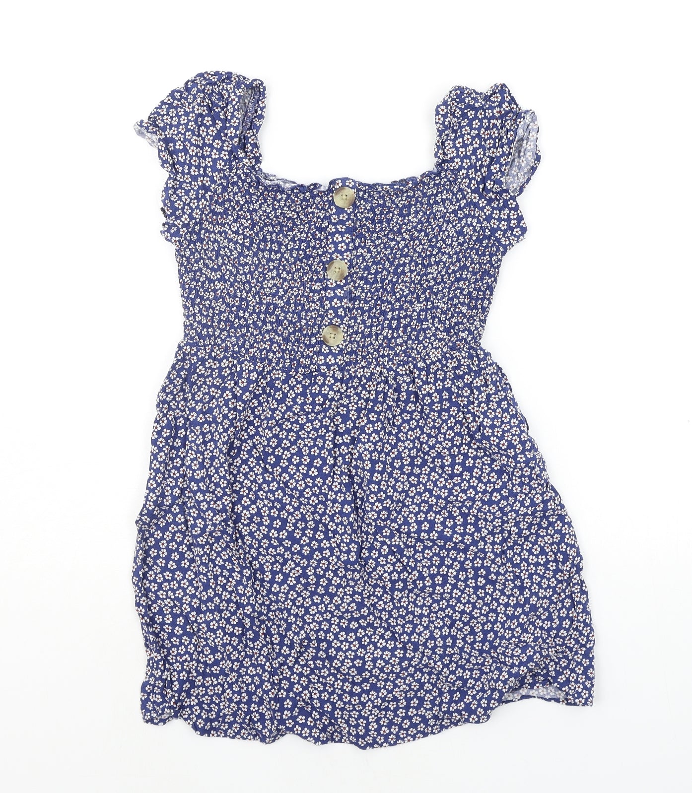 Primark Girls Blue Floral  A-Line  Size 9-10 Years