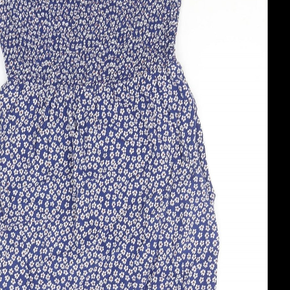 Primark Girls Blue Floral  A-Line  Size 9-10 Years