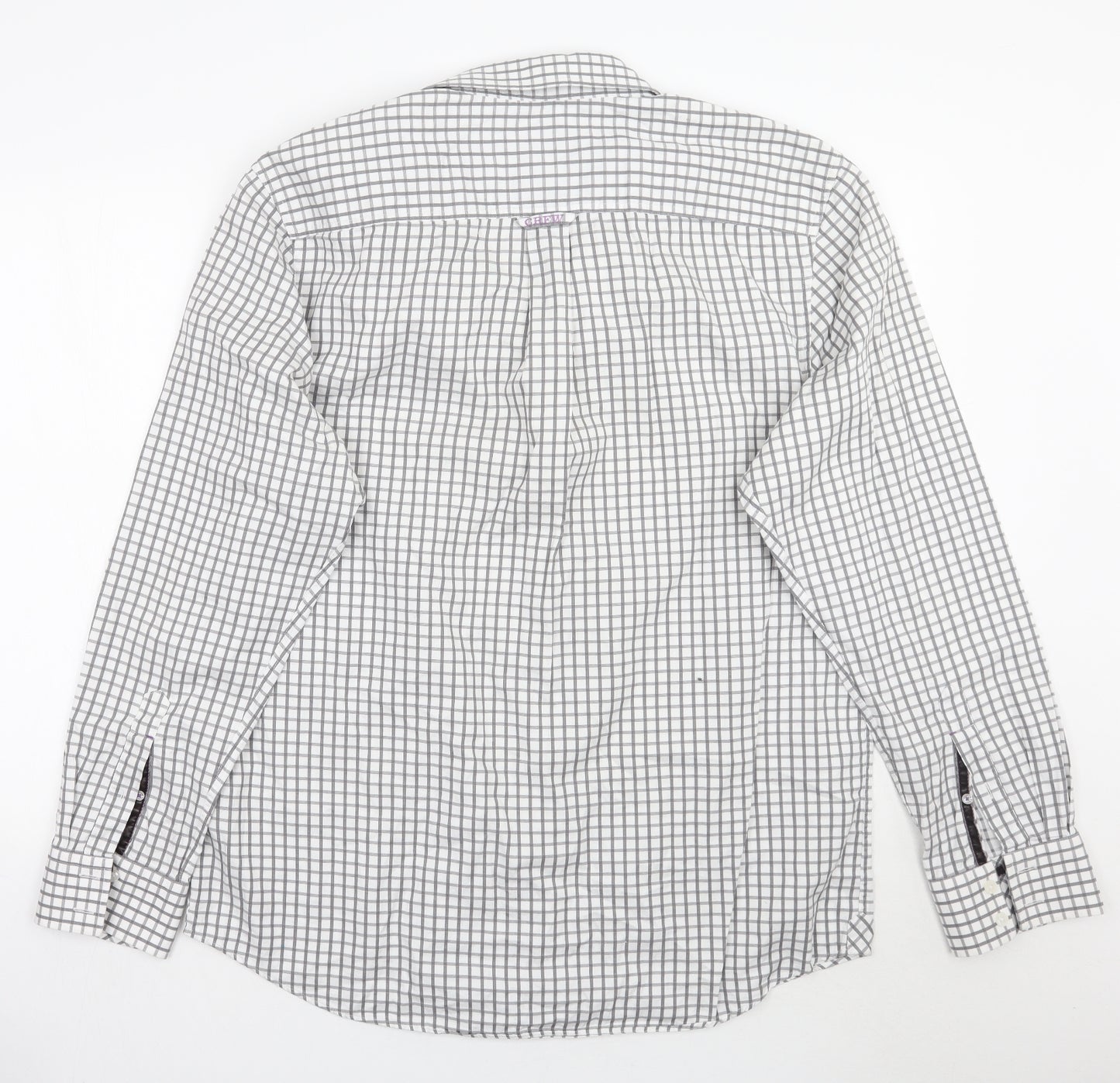 Crew Clothing Mens White Check   Button-Up Size XL
