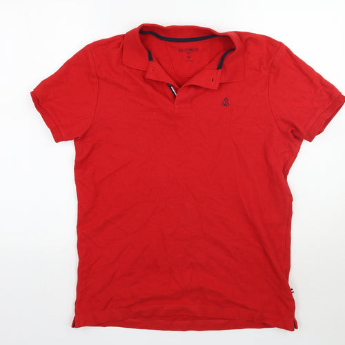 South blue Mens Red    Polo Size M