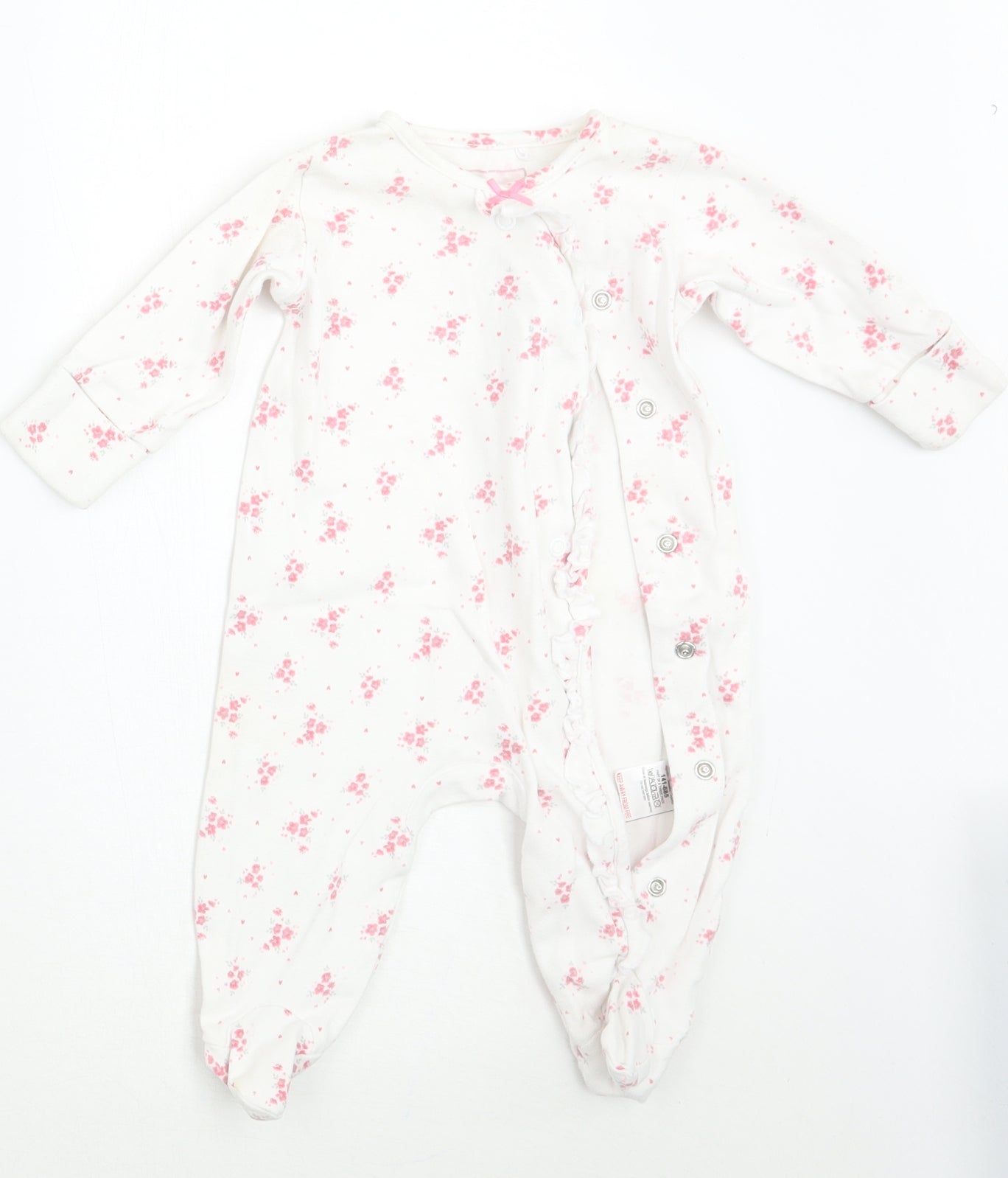 NEXT Girls White Floral  Babygrow One-Piece Size 0-3 Months