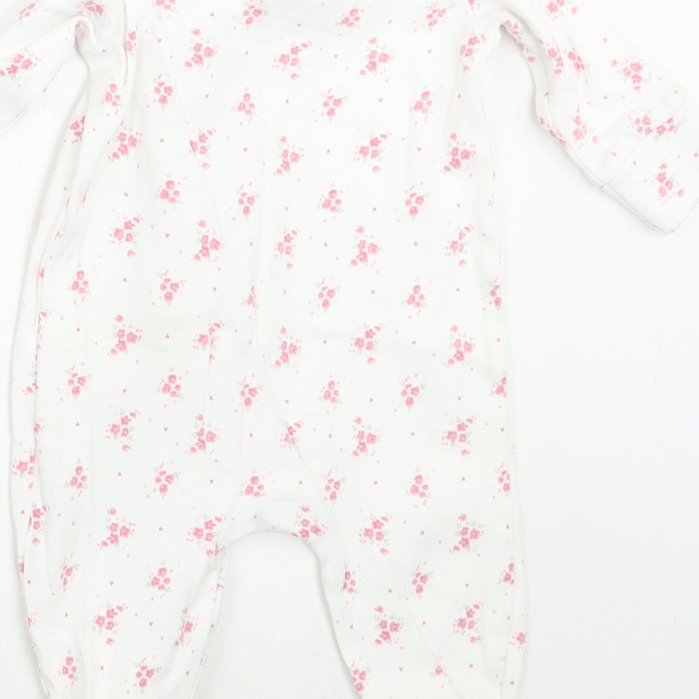 NEXT Girls White Floral  Babygrow One-Piece Size 0-3 Months