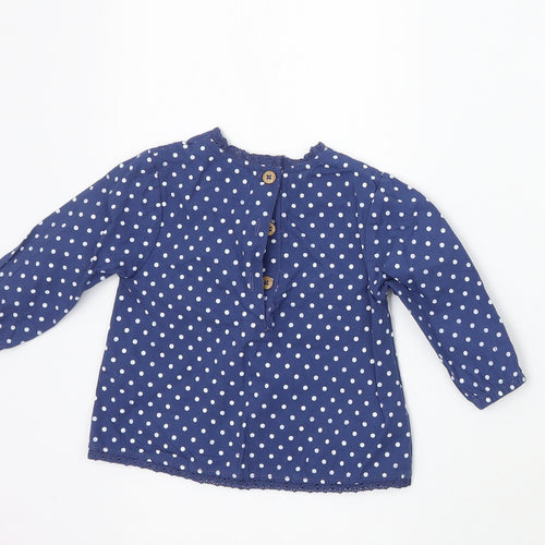 Ladybird Girls Blue Polka Dot  Basic Blouse Size 3-6 Months